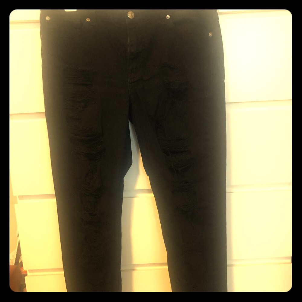 Black ripped jeans